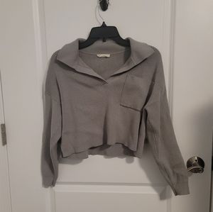 Altard State Knit Grey Cropped Sweater